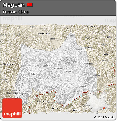 Classic Style 3D Map of Maguan