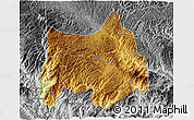 Physical 3D Map of Maguan, desaturated