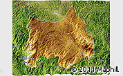 Physical 3D Map of Maguan, satellite outside