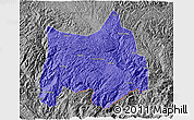Political 3D Map of Maguan, desaturated