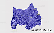Political 3D Map of Maguan, single color outside
