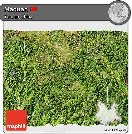 Satellite 3D Map of Maguan