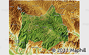 Satellite 3D Map of Maguan, physical outside