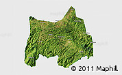Satellite 3D Map of Maguan, single color outside