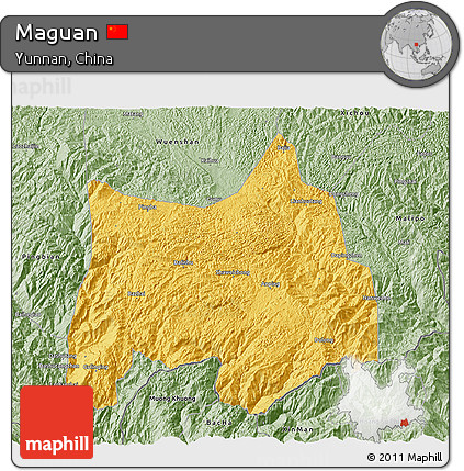 Savanna Style 3D Map of Maguan