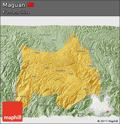 Savanna Style 3D Map of Maguan