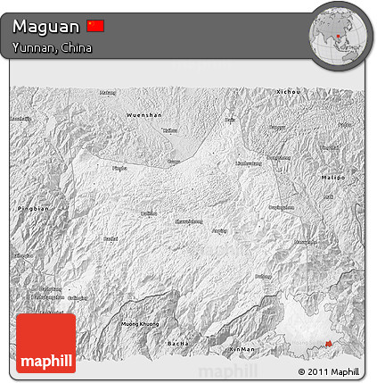 Silver Style 3D Map of Maguan