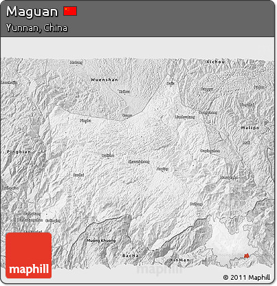 Silver Style 3D Map of Maguan
