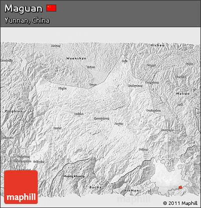 Silver Style 3D Map of Maguan