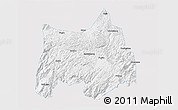 Silver Style 3D Map of Maguan, single color outside