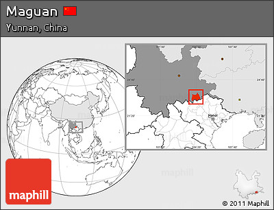 Blank Location Map of Maguan, highlighted country, highlighted parent region