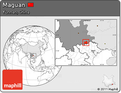 Blank Location Map of Maguan, highlighted country, highlighted parent region