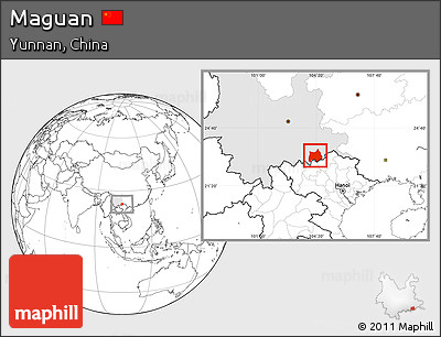 Blank Location Map of Maguan, highlighted parent region