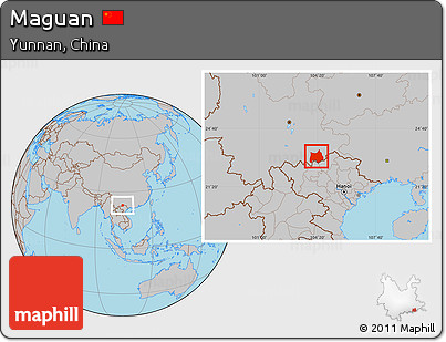 Gray Location Map of Maguan