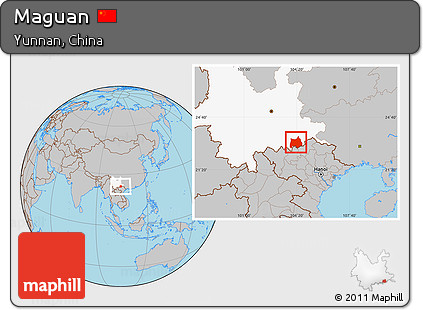 Gray Location Map of Maguan, highlighted parent region