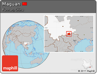 Gray Location Map of Maguan, highlighted parent region