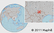 Gray Location Map of Maguan, hill shading
