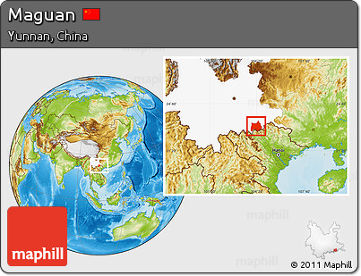 Physical Location Map of Maguan, highlighted parent region