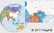 Political Location Map of Maguan, highlighted country