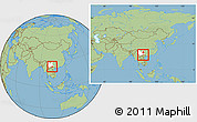 Savanna Style Location Map of Maguan, highlighted parent region, within the entire country