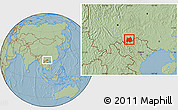Savanna Style Location Map of Maguan, hill shading