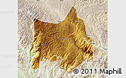 Physical Map of Maguan, lighten