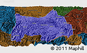 Political Panoramic Map of Maguan, darken