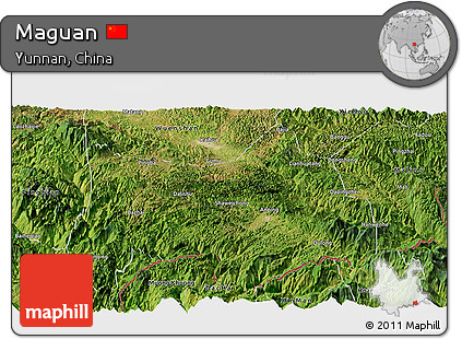 Satellite Panoramic Map of Maguan