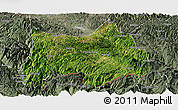 Satellite Panoramic Map of Maguan, semi-desaturated