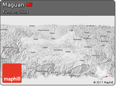 Silver Style Panoramic Map of Maguan