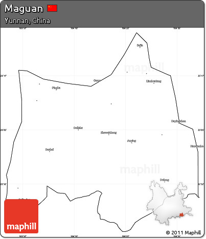 Blank Simple Map of Maguan, cropped outside