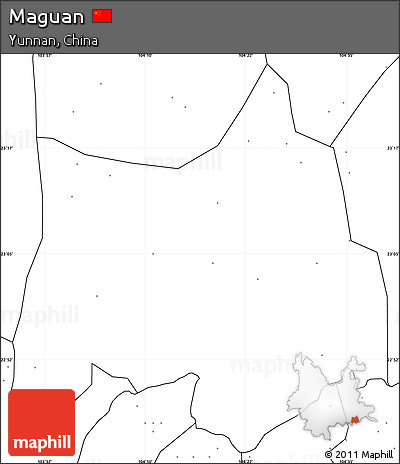Blank Simple Map of Maguan, no labels