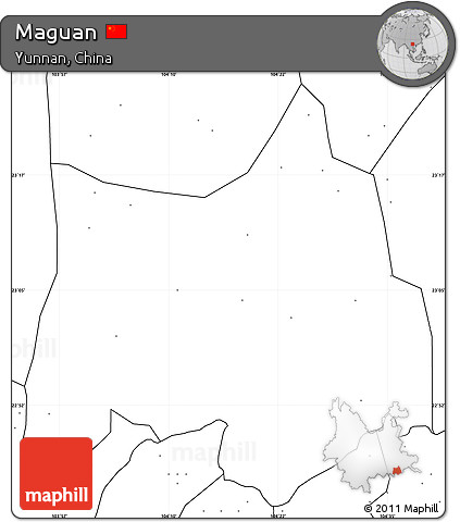 Blank Simple Map of Maguan, no labels