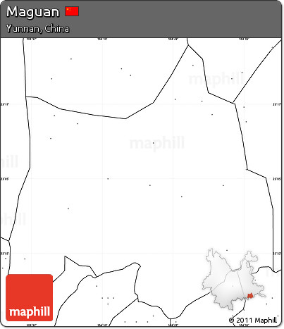 Blank Simple Map of Maguan, no labels