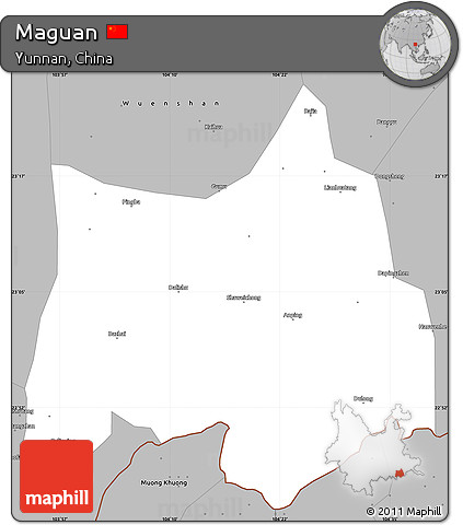 Gray Simple Map of Maguan
