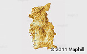 Physical 3D Map of Mengla, cropped outside