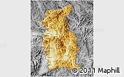Physical 3D Map of Mengla, desaturated