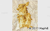 Physical 3D Map of Mengla, lighten