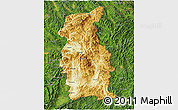 Physical 3D Map of Mengla, satellite outside