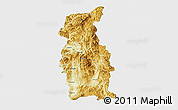 Physical 3D Map of Mengla, single color outside