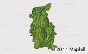 Satellite 3D Map of Mengla, cropped outside