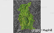 Satellite 3D Map of Mengla, desaturated