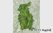 Satellite 3D Map of Mengla, lighten