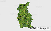 Satellite 3D Map of Mengla, single color outside