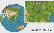 Satellite Location Map of Mengla