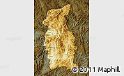 Physical Map of Mengla, darken