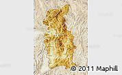 Physical Map of Mengla, lighten