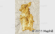 Physical Map of Mengla, shaded relief outside