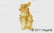 Physical Map of Mengla, single color outside
