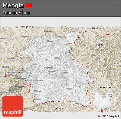 Classic Style Panoramic Map of Mengla